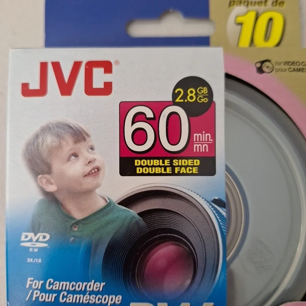 JVC DVD-RW 60 Min 2.8GB/Go‎ Set of 10 - NEW SEALED